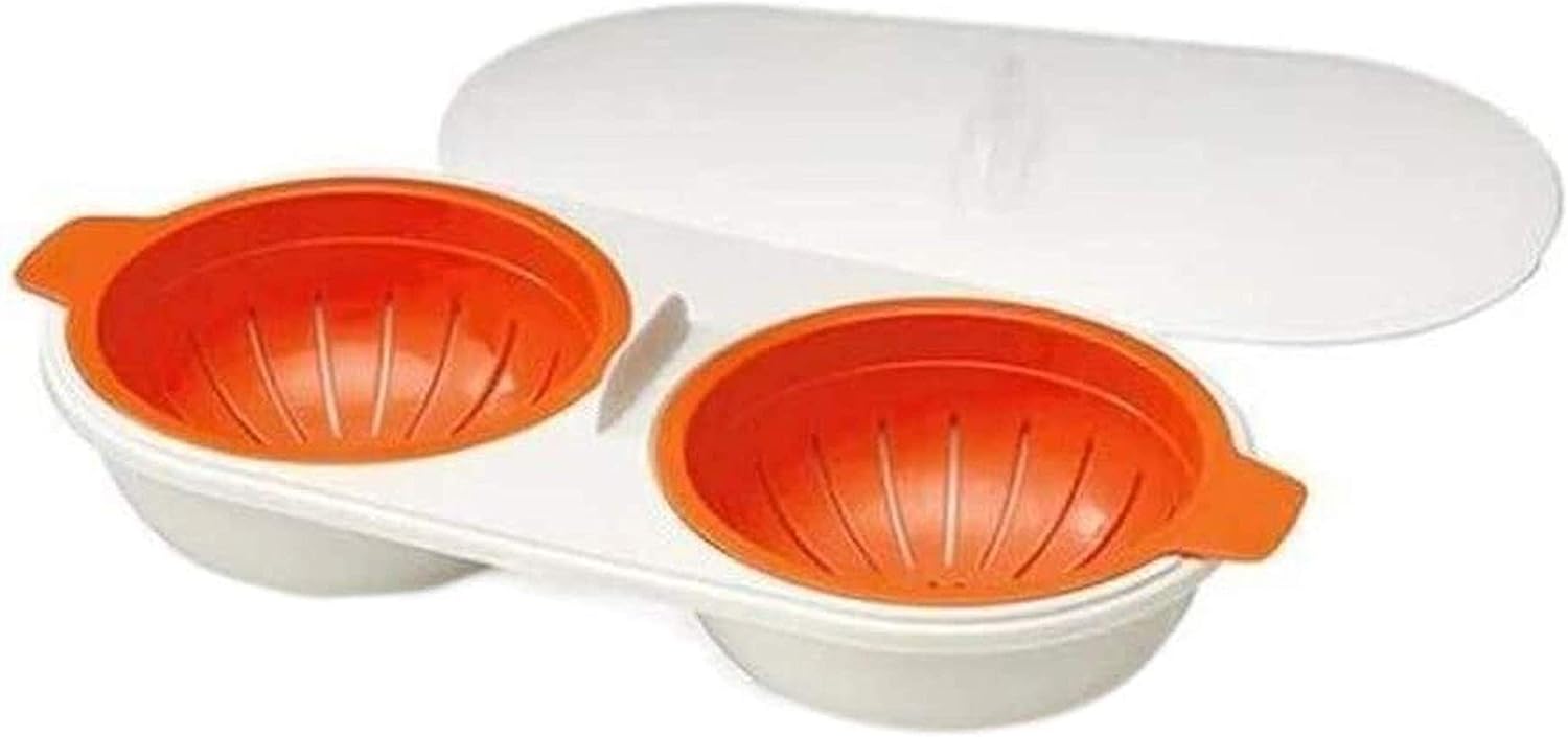 Microwave Egg Poacher, Double Cup Egg Boiler, NonStick Fast Egg