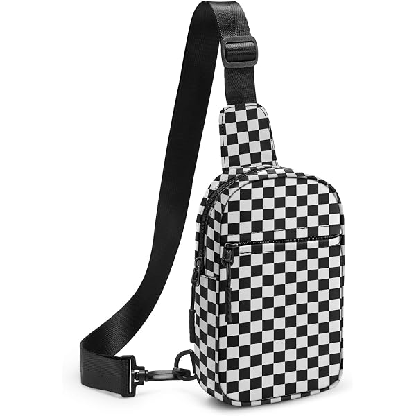 Checkered Sling Backpack Crossbody Chest Bag Fanny Pack with Adjustable Strap Amazon.com | Crossbody Sling Bag for Women Fanny Pack with  main image 3