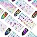 8 sheets FLORESCENT holographic mirror laser NAIL FOILS rainbow unicorns geometric triangles white flower petals NAIL DECALS bohemian flower child hippy dreamcatcher peacock feathers NAIL WRAPS