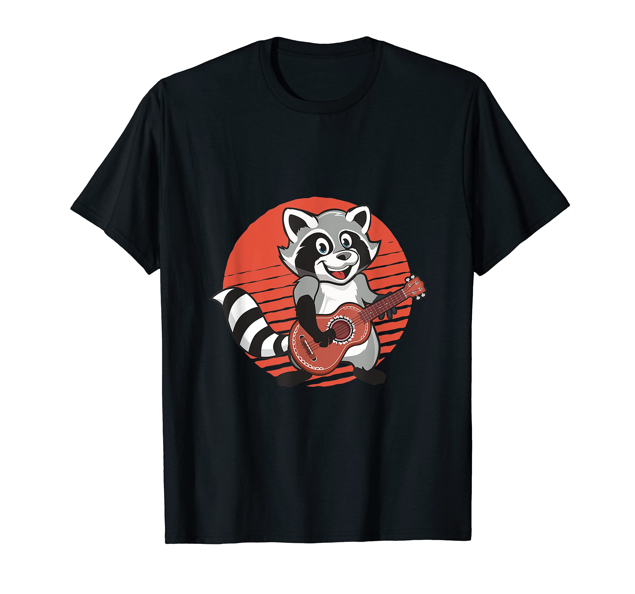 Racoon Retro Ukulele Acoustic Musician Hawaiian Guitar Uke T-Shirt