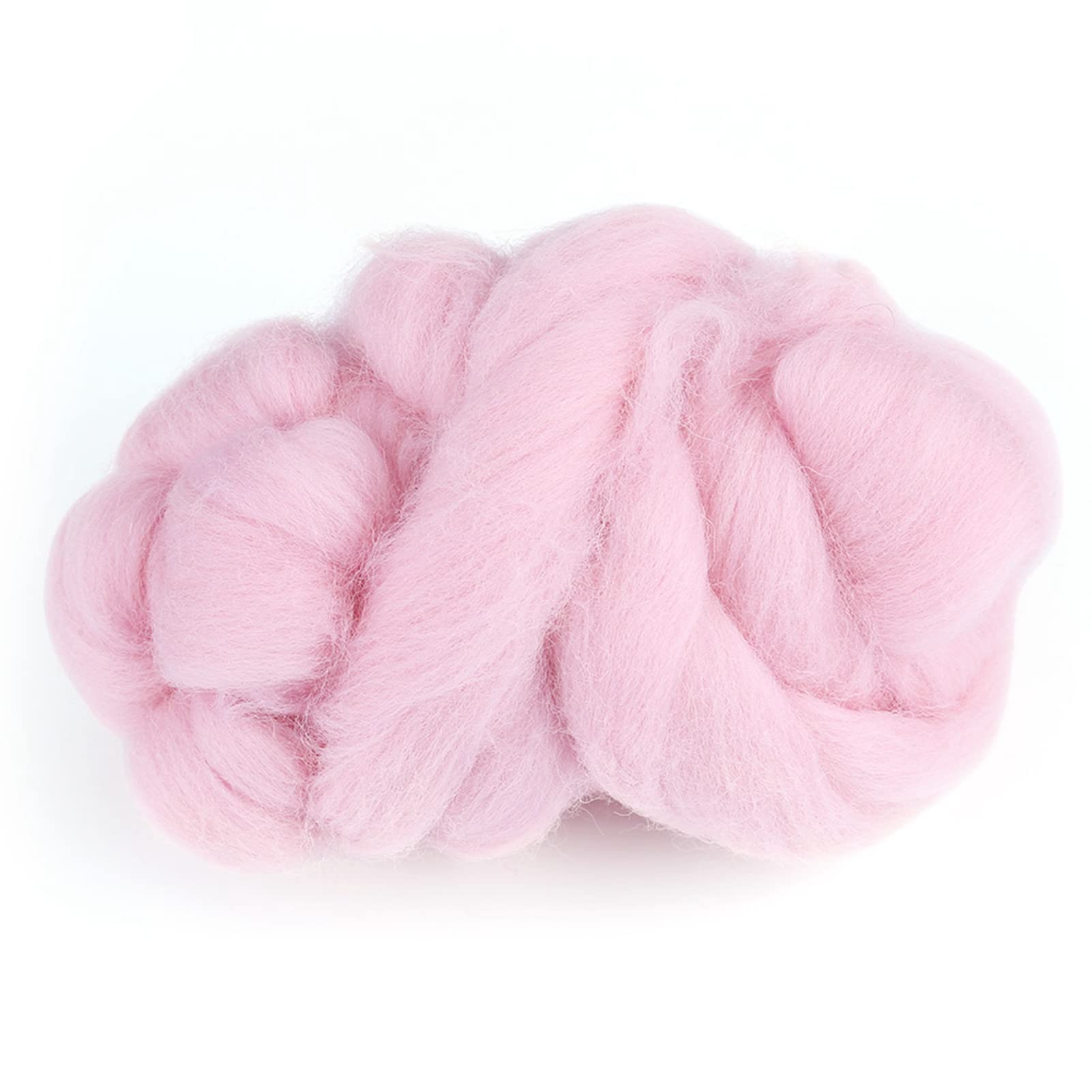 FTVOGUE 55g Needle Felting Wool Handwork Wool for Roving Spinning Sewing Trimming(Pink)