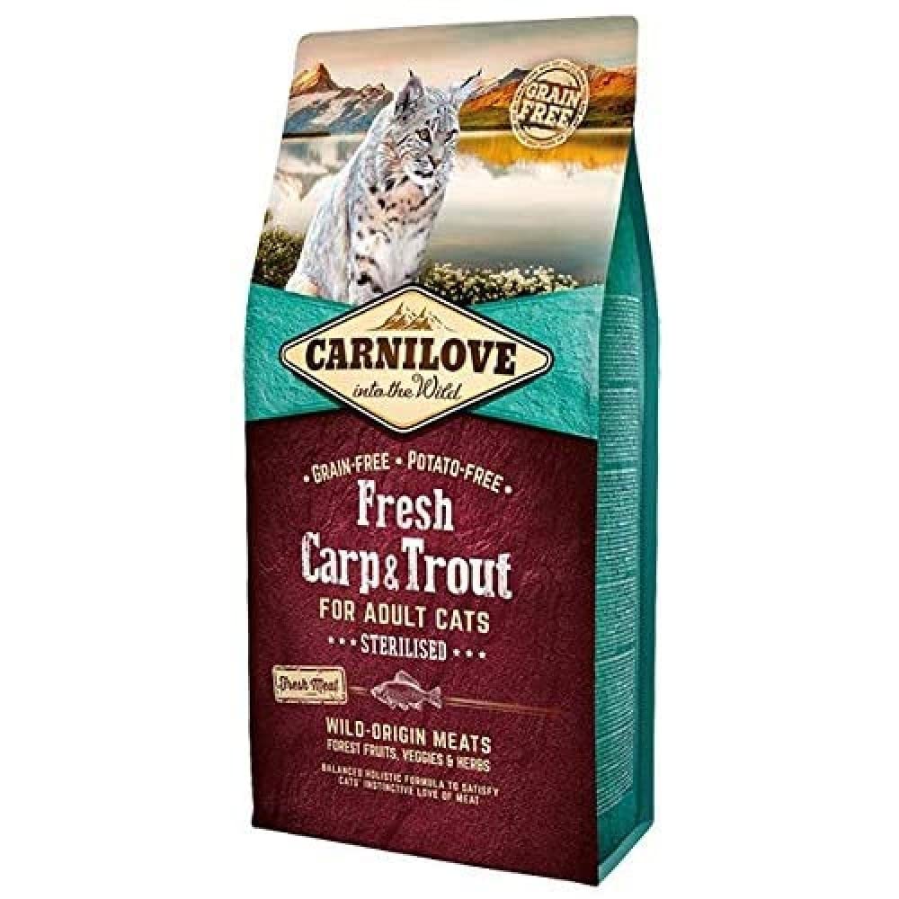 Carnilove Carnilove Fre Carp & Trout Sterilise Dehydrated Cat Food 400 g – Pack of 22 x 18.2 g – Total 400 g
