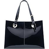 Genuine Leather Purses and Handbag for Women, Leather Capacity Work Tote Bag with Zipper, Designer Shoulder Bag for Commuting