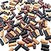 Fun-Weevz 150 PCs Leather Tube Beads for Jewelry Making for Adults, Black Brown Natural Colors, Bead DIY Kit for African Native American and Tribal Designs