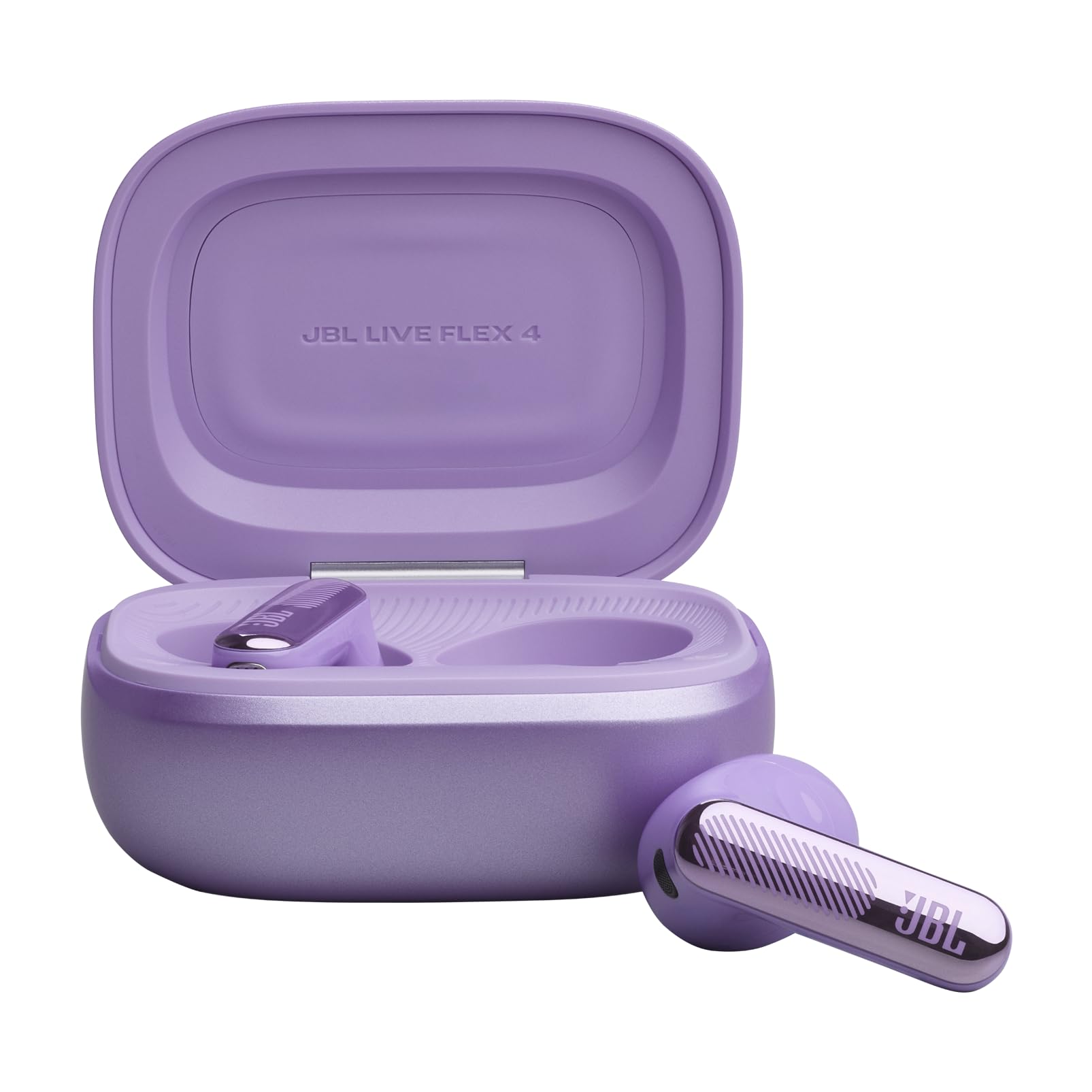 JBL Live Flex 4, Kabellose Noise-Cancelling-Ohrhörer, Hi-Res Audio, Smart Charging Case, Bluetooth, 50 Std. Akkulaufzeit, IP54 wasserdicht, Lila 5