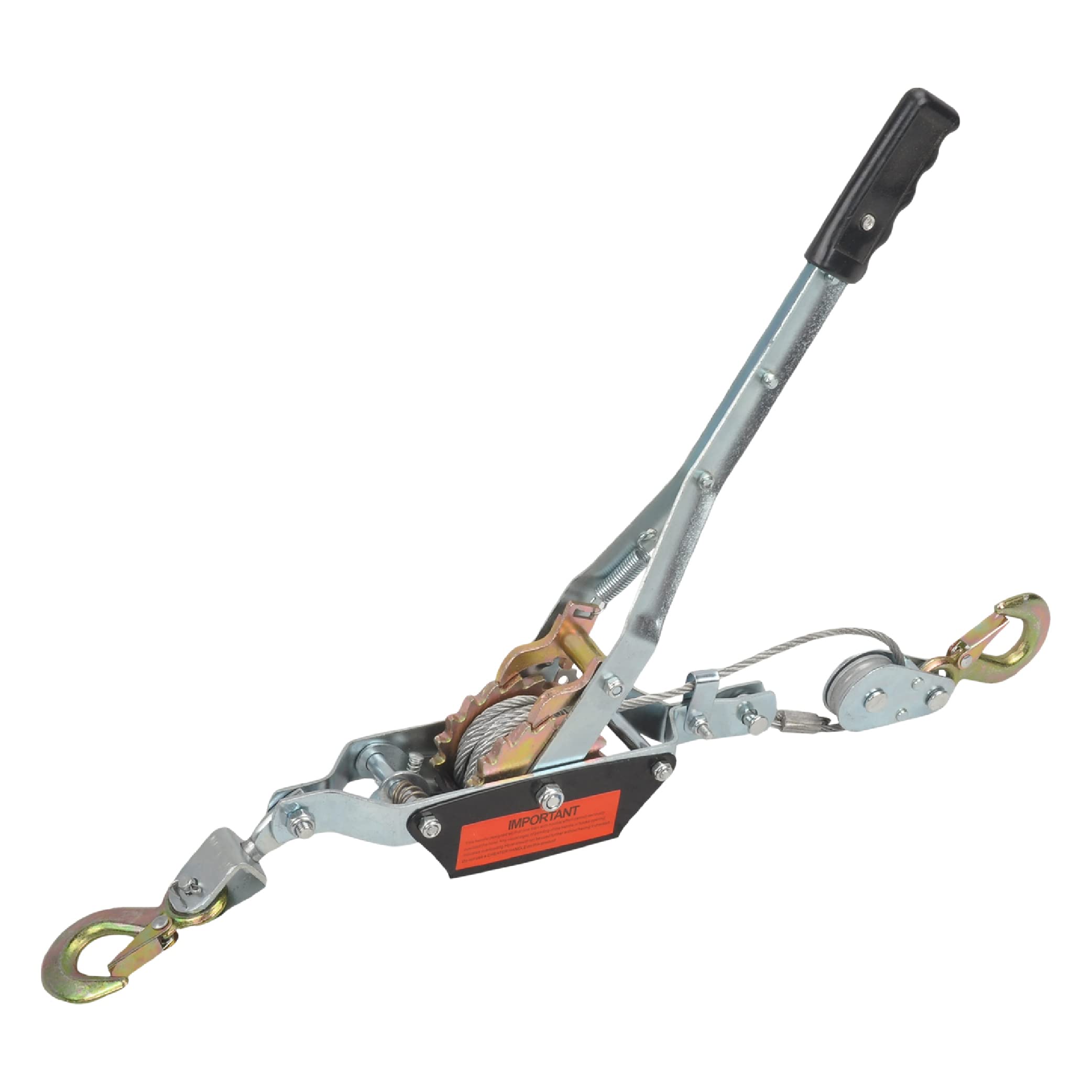 TBAPFS 2 Ton Heavy Duty 2 Hook Steel Cable Dual Gear Power Puller Come ...