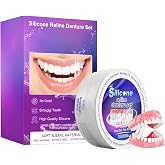 Elycura Silicone Reline Denture Set, Easy Fit Self Molding Dentures Kit | Boil And Bite Dentures Full Set Of Silicone Dentures For Women Men No Teeth
