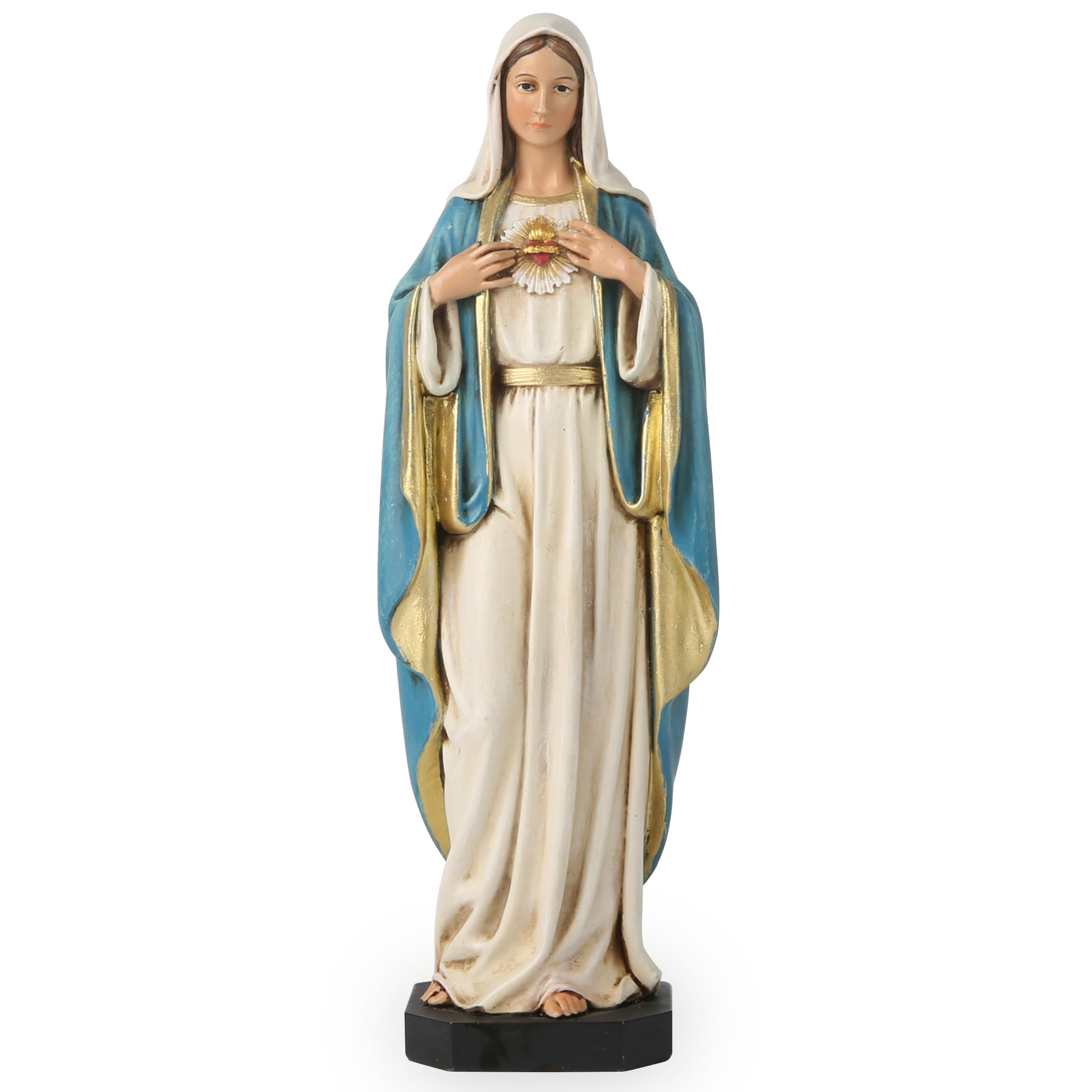 BC Catholic Immaculate Heart of Mary Figure, Virgin Mary Statue, Blessed Mother for Home, Religious Gifts to Mom，Catholic Decor 6" H Classical Renaissance sculpture Masterpiece by Buildclassic