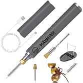 Rechargeable Dual-Heating Thread Burner Kit,Cordless Thread Zapper with Replacement Tip,Cleaning Brush,Tool Stand,Burning Pen for Jewelry Making,Beading,Leather Craft,Sewing,Weaving and Stringing-Grey