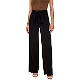 NuNu Yong Women's Casual High Waisted Wide Leg Dress Pants with Pockets and Belt
