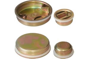 APUXON 2" and 3/4" Set Steel Drum Bung Plug, 4pcs 55 Gallon Barrel Steel Bung Caps with Plated Coated - 2pcs 2inch and 2pcs 3/4inch