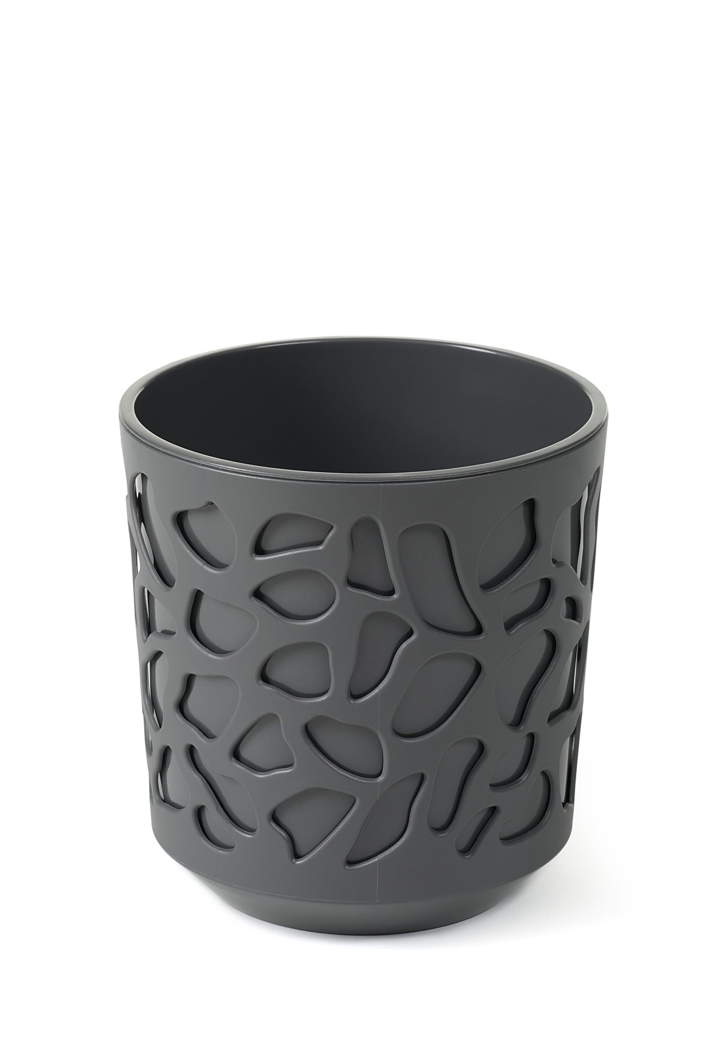 Duet Flowerpot Ø 195 mm | Flower casing | Colour Anthracite + Anthracite| Colourful planters Indoor/Outdoor pots (Ø 195 mm, Anthracite + Anthracite)