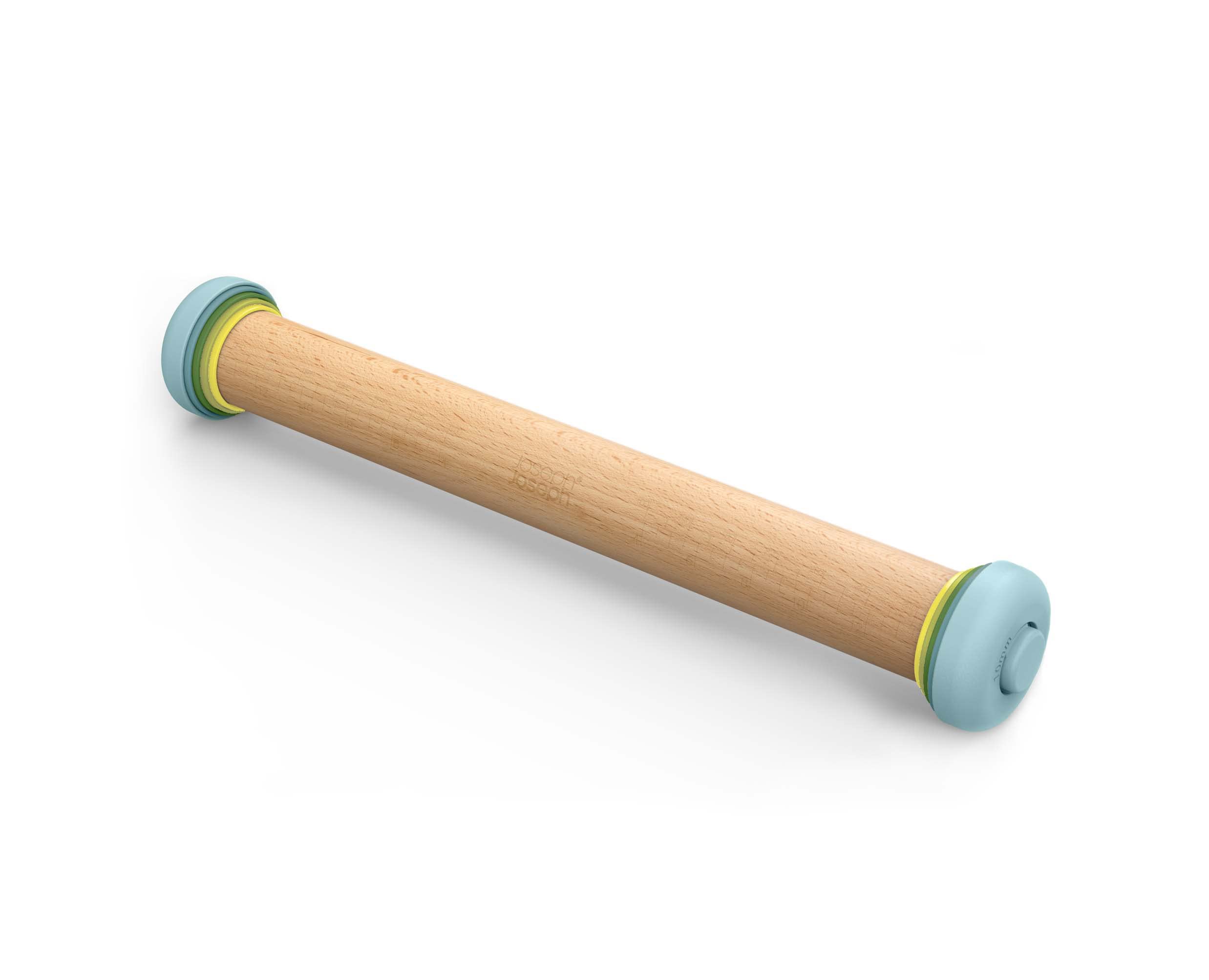 Joseph Joseph Duo Rolling Pin with Adjustable Pastry Thickness, Baking and Dough Rollers, Beech Wood, Multicolour