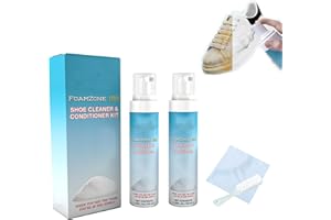 ETUIH Shoe cleaner foam，fz150 shoe cleaner，Sneaker Shoe Clean Foam Cream Bubble，Shoe Cleaner & Conditioner Kit，Shoe Stain Remover with Hair Brush & Towel (2PCS)
