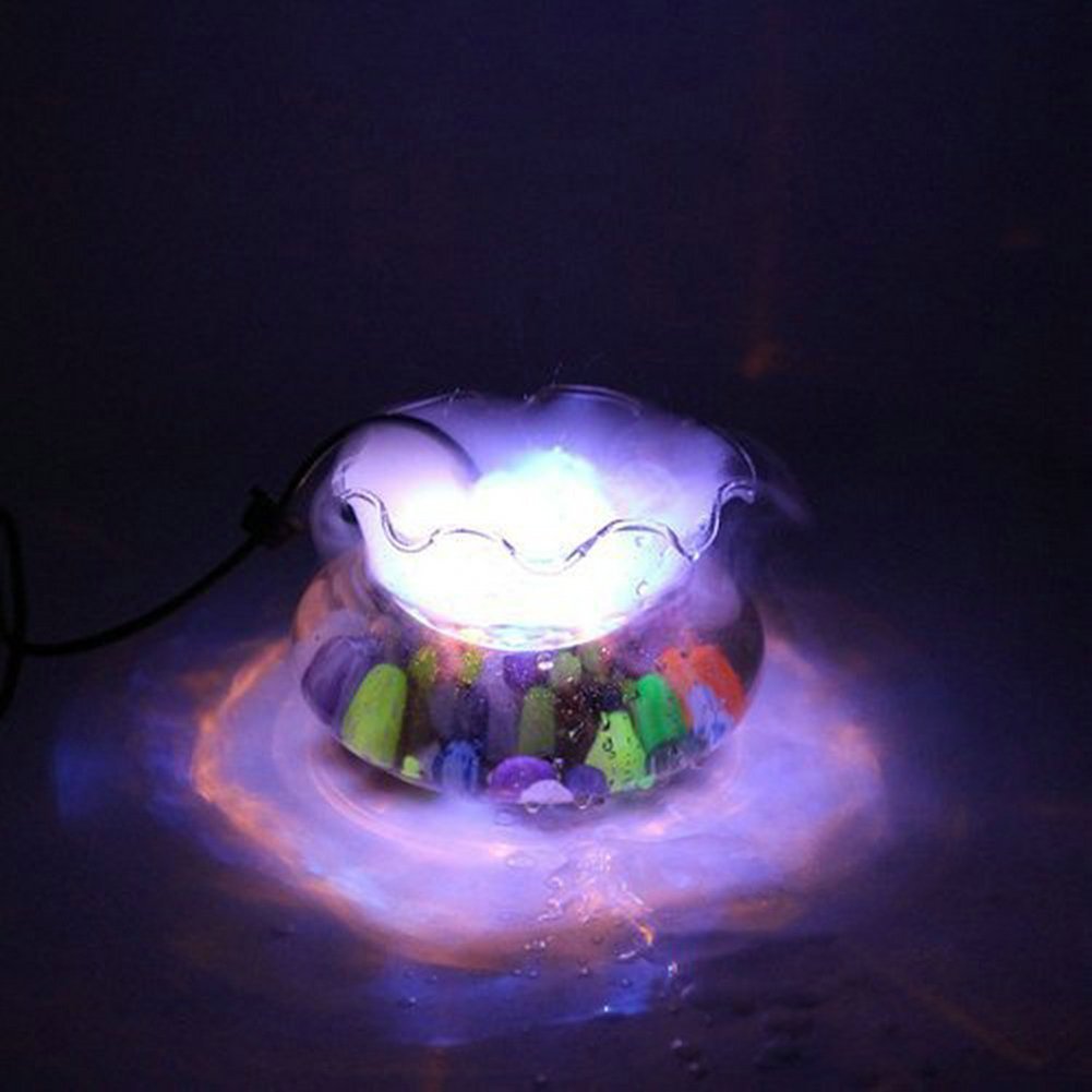 Fuloon 12 LED Multicolore Feux De Brouillard / Brumisateur / Diffuseur avec AC Adapteur pour Fontaine Aquarium