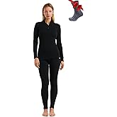 Merino.tech Women’s Merino Wool Base Layer Set - Zip-Up Heavyweight, Midweight Thermal Top & Bottom