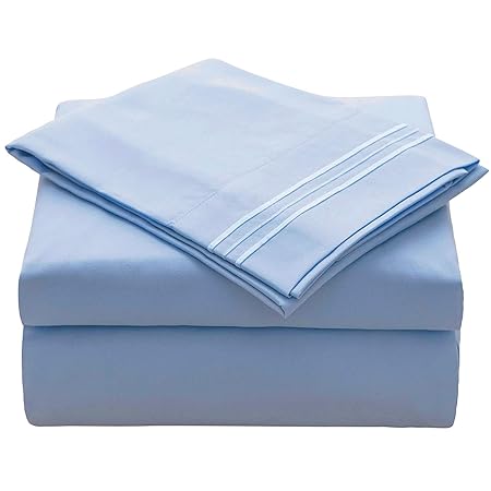 Veeyoo Set Biancheria Da Letto Con Tessuto Antipiega Ipoallergenico Di Qualità Albergo Extra Morbido Con Bordi Profondi Composto Da Federe E