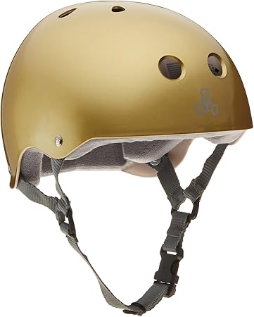 gold bicycle helmet