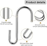 DONQL 20pcs Silver S-Shaped Hanging Hooks, 2.36in Heavy Duty Stainless Steel view 3