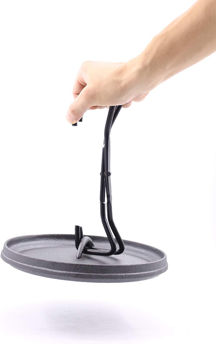 4-in-1 Camp Dutch Oven Lid Stand，Camping Cooking Accessories, Use as Lid Lifter，10.82 Inch，Black Finish: Kitchen & Dining
