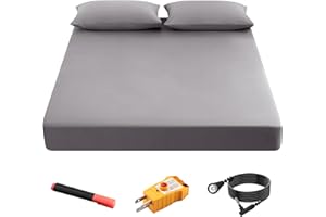 HLLBLL Grounding Fitted Sheets for Earthing, 10% Pure Silver Fiber+90% Cotton, Grounded Sheet Earth Connected Bed Grounding Mat Earthing, Grounding Cord Included (Grey, King(78 * 80 * 15inch))