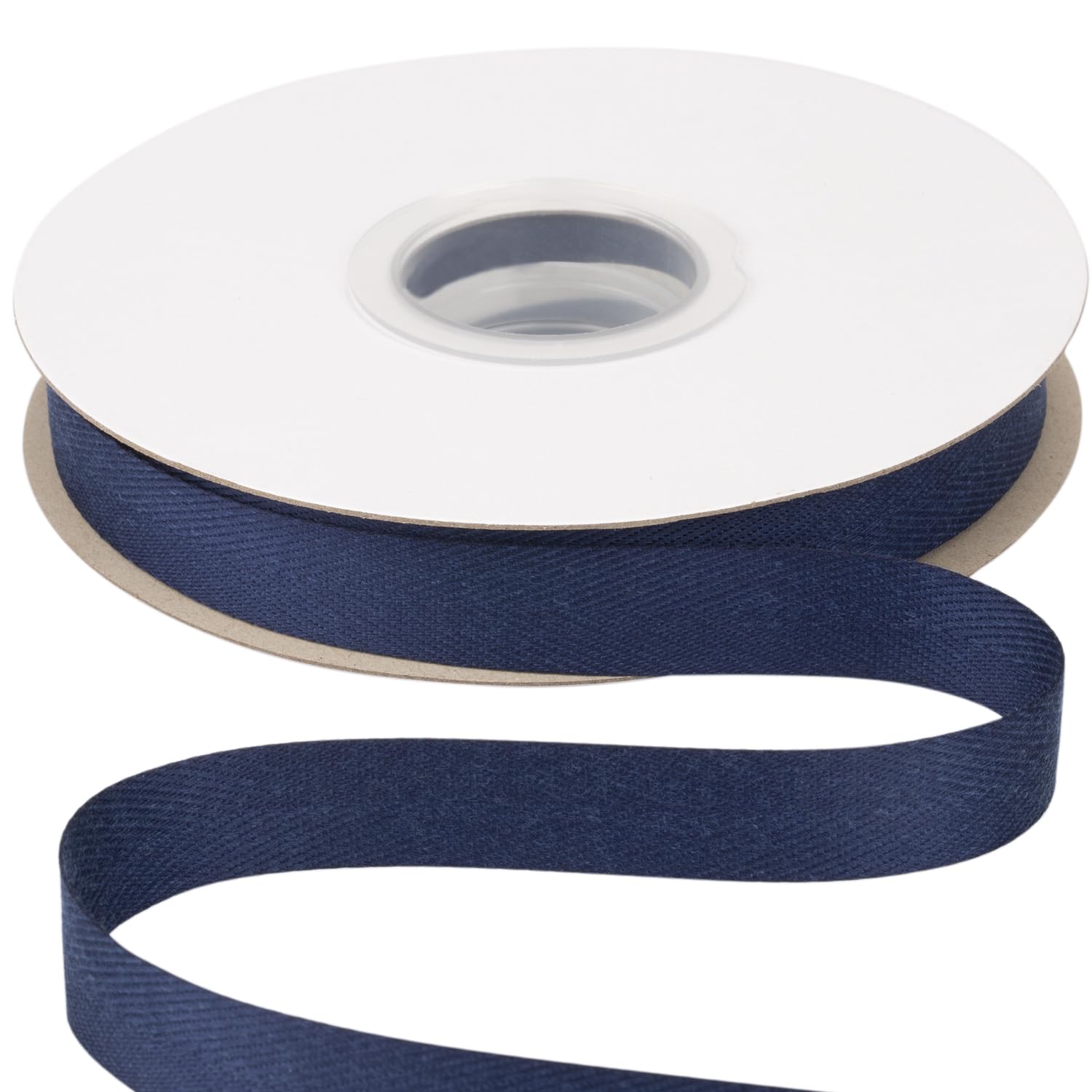 Ribbonitlux Tape Twill Ribbon 16mm x 22.5 Meters, Soft Navy Herringbone Bias Tape for DIY Craft, Sewing, Gift Wrapping, and Home Decor