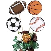 16 Pack Sports Party Decorations Sports Themed Centerpieces for Tables, Cutouts Soccer Football Basketball Baseball Sports Birthday Party Table Decorations for Baby Shower Birthday Party Decorations