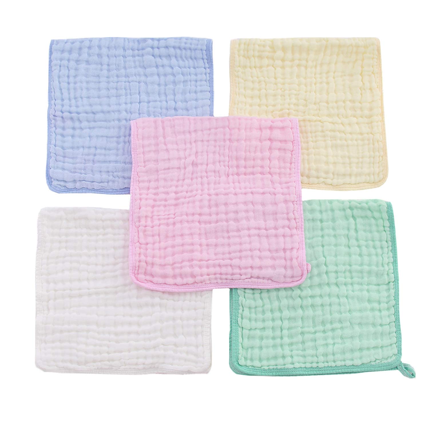 Muslin Burp Cloths - Baby Burp Cloth Sets for Unisex. 5 Pack Large Perfect for Newborn Baby Burping Cloths/Burp Bibs. Baby Burping Rags for Boys and Girls(Multicolored): Baby