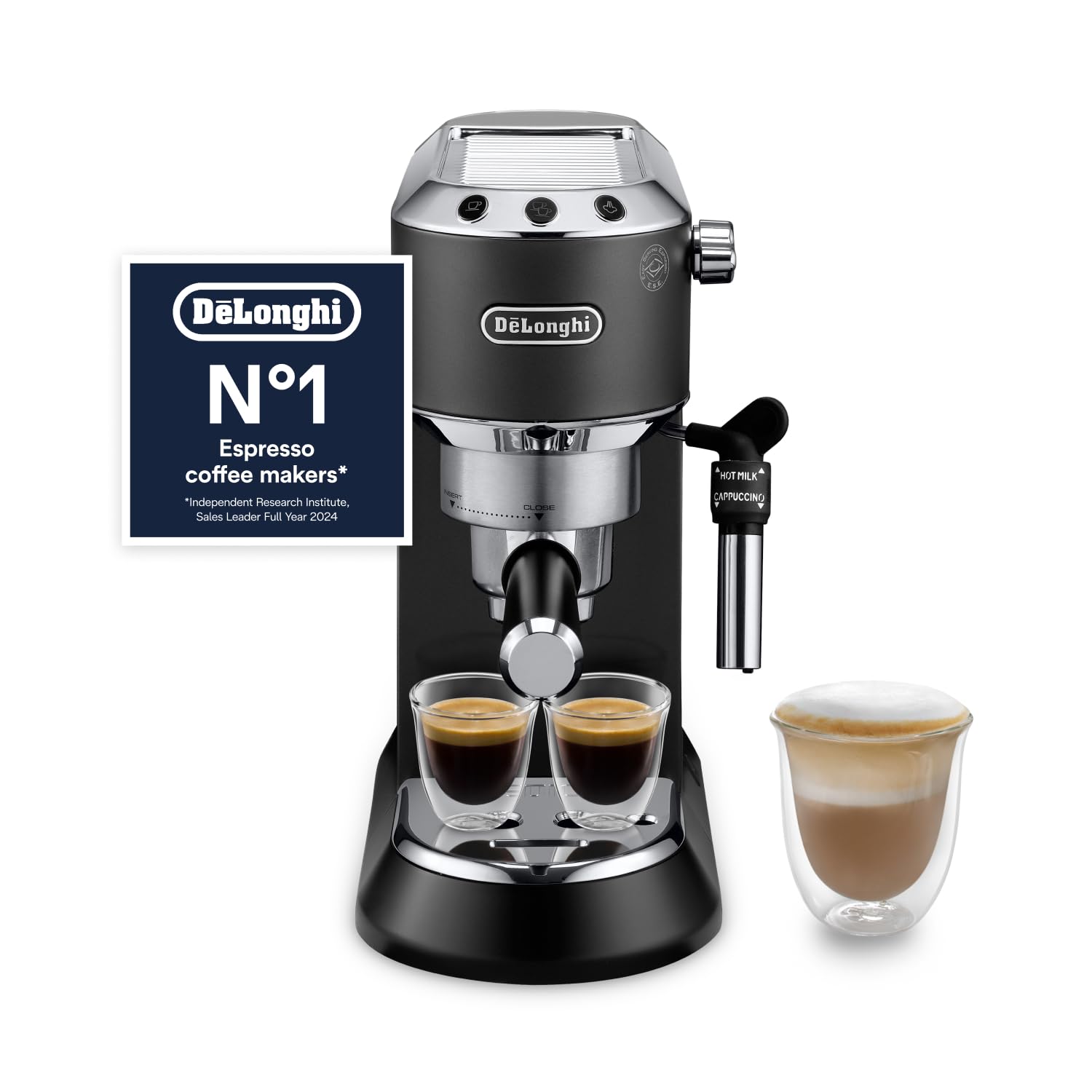 De'Longhi Dedica Style, Traditional Barista Pump Espresso Machine, Coffee and Cappuccino Maker, EC685BK, Black