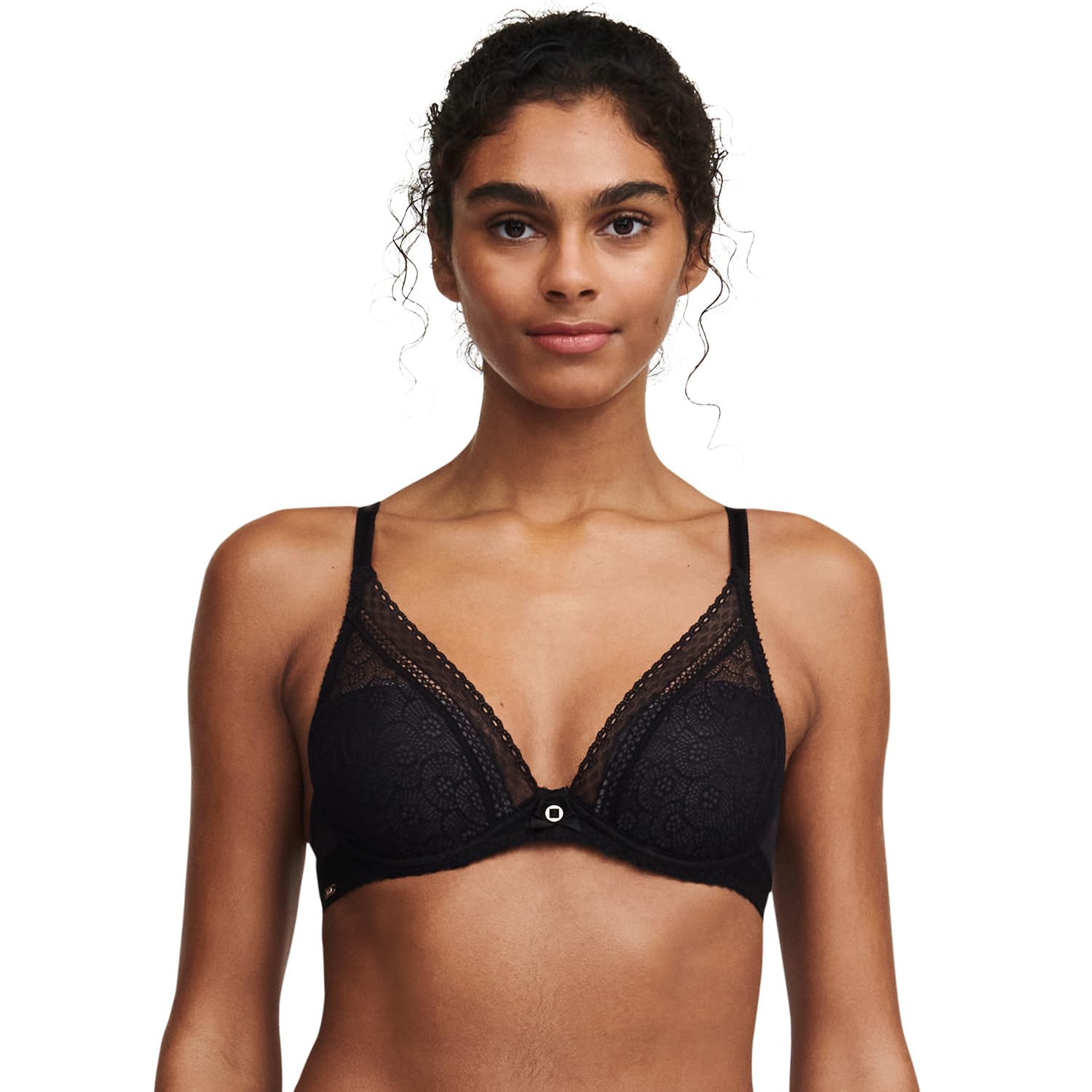 Photo 1 of Chantelle Women's Festive Lace Plunge Bra, Black, 32G