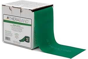 THERABAND Resistance Band 25 Yard Roll, Non-Latex Professional Elastic Stretch Bands for Upper & Lower Body Exercise Workouts, Physical Therapy, Lower Pilates, Flexibility, & Rehab, Dispenser Box