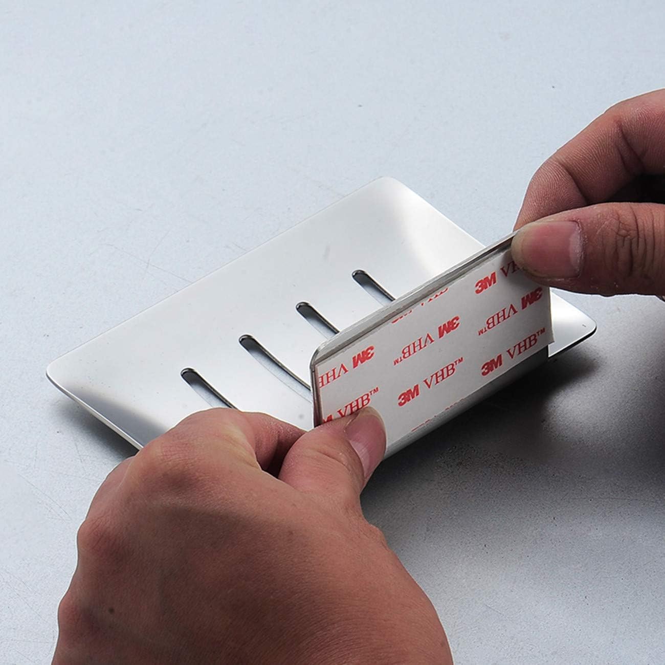 Melairy Soap Dish Stainless Steel Soap Tray Self-Adhesive Chrome Finish Without Drilling - Image 4