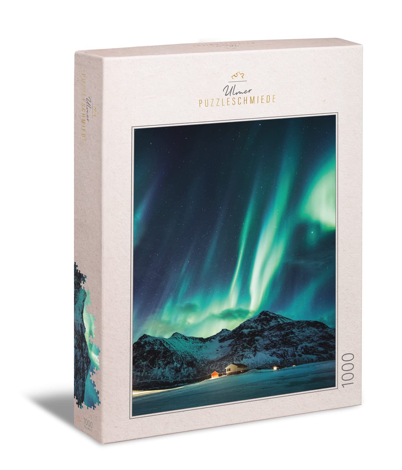 Ulmer Puzzleschmiede - Classic 1000 Piece Scandinavia Puzzle - Northern Lights - Premium Cardboard Jigsaw Puzzle - Adults
