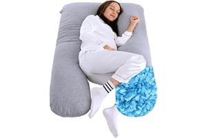 EDUJIN Memory Foam Pregnancy Pillows for Sleeping - Soft Velvet Cover - U-Shape Full Body Maternity Pillow,Body Pillows for Adults,Pregnancy Pillow for Women,Pregnancy Must Haves(Light Gray)
