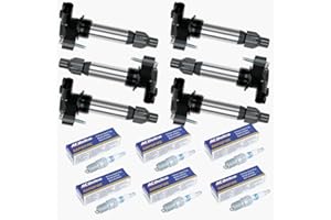 Yoshi Motors Ignition Coils Pack Platinum Spark Plugs Set Replacement For Buick Saturn Outlook Enclave Chevrolet Chevy Caprice Traverse Cadillac CTS SRX GMC Replacement for D515C C1555 5C1612