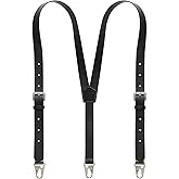 Ringsun Genuine Leather Suspenders for Men, Y Design Hidden Suspenders Under Clothes, Adjustable Accessories for Men
