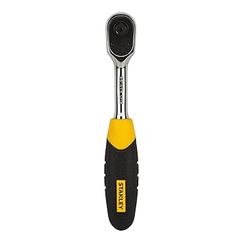 STANLEY STMT95895-8B-12 1/4 Metal Quick Release Pear Head Ratchet (Yellow)