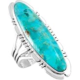 Turquoise Network Sterling Silver Ring with Genuine Gemstones &amp; Gemstones (SELECT color)
