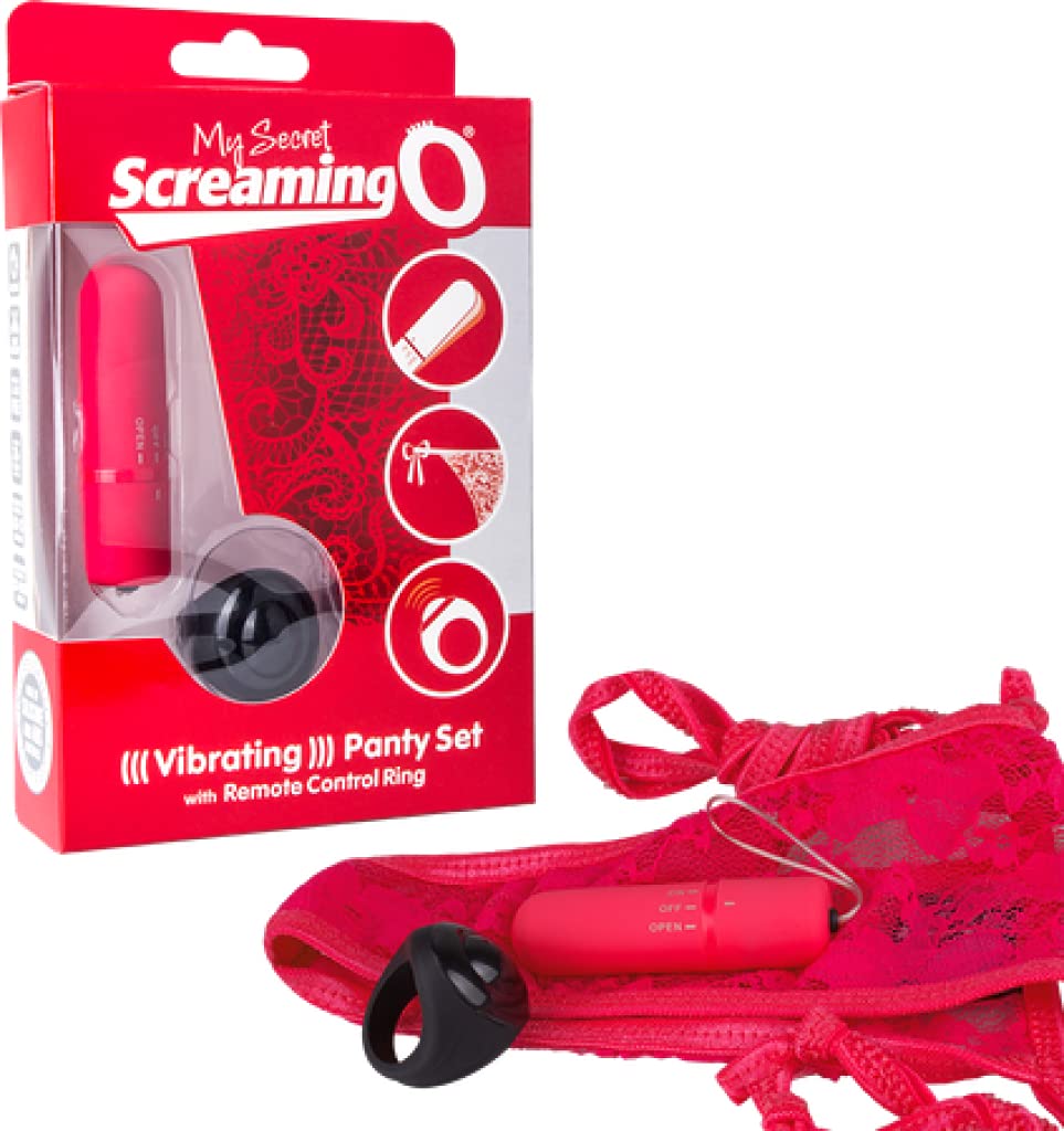 Screaming O Red My Secret Vibrating Panty Set with Remote Control Ring