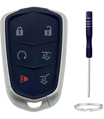 PIFOOG Escalade Key Fob Cover For Cadillac 6 Button Smart Keys Case Proector Accessories TPU Soft Bling Keychain White Silver Girly Cute For Cadillac Escalade ESV 2015-2020 In | Whizz Key Shells - Foto 6