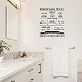Vinyl Wall Art Decal - Bathroom Rules Close The Door Put The Seat Down Wash Your Hands. - 23" x 20" - Modern Inspirational Funny Quote Sticker for Bedroom Office Bathroom Store School Decor