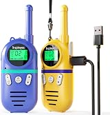 Inspireyes Kids Walkie Talkies Rechargeable 2 Pack Long Range 3 Channels