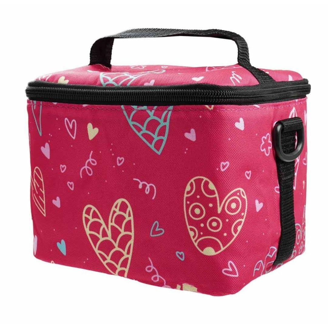 caseroxx Transport bag for Tonie and Tigerbox for carrying with a unique pink heart pattern design, child-friendly
