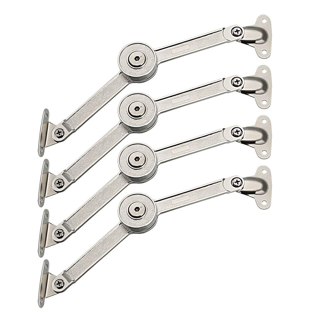 sourcing map Lid Support Stay Hinge with Soft Close Drop Lids of Cupboard Max Weight Support 40lb/2pcs(4 Pcs)