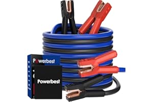 POWERBEST Heavy Duty Jumper Cables, 0 Gauge 30 Feet 1000Amp Automotive Booster Cables for 12V & 24V Cars, SUVs and Trucks, Jumper Cables Kit with Carry Bag (0AWG x 30Ft)