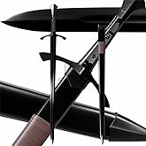 Fidestisan 45inch Handmade Medieval Claymore Real Long Sword Swords Full Tang Black Blade | Self Assembly Detachable | Modern DIY Style | Spring Steel 65Mn Bend 60° | with Scabbard