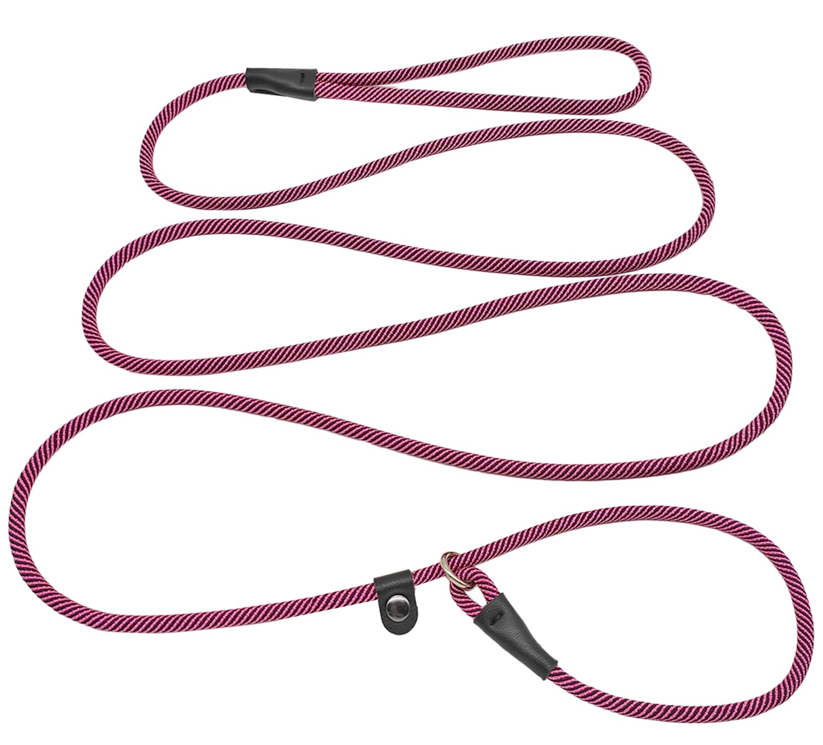 SEPXUFORE 8 FT Slip Lead Dog Leash, 1/3” Strong Rope Dog Leash, Adjustable No- Pull Small Lead for Puppy, Small and Medium Pets (Pink)