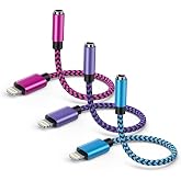 3Pack Apple iPhone 14 Pro Max Lightning to 3.5mm Audio Jack Adapter for Car | [Apple MFI Certified] Lightning to Headphone/Earphone/Earbud Aux Adapter Auxiliar Para iPhone 13 12 11 Pro Max Mini XR XS SE