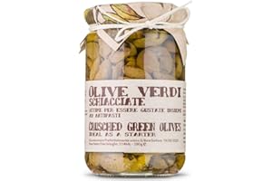 ARTIGIANI DEI SAPORI - Italian Cracked Green Olives, 9.8 oz, Product of Italy