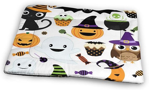 Nicokee - Alfombrilla de cama para perro o gato, diseño de calabaza